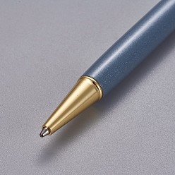 Стально-синий Креативные шариковые ручки с пустой трубкой, со стержнем с черными чернилами внутри, для diy блестящая эпоксидная смола шариковая ручка с кристаллами гербариевая ручка для изготовления, золотые, стальной синий, 140x10 мм
