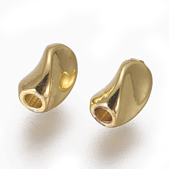 Golden Brass Beads, Twist, Golden, 5x3x3mm, Hole: 1.2mm