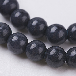 Mixed Color Natural Mashan Jade Round Beads Strands, Dyed, Mixed Color, 4mm, Hole: 1mm, about 98pcs/strand, 15.7 inch