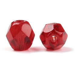 Red Fire-Polished Czech Glass Beads, Faceted, Ananas, Red, 6x5.5~6mm, Hole: 1.2mm, about 360pcs/bag