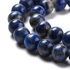 Lapis Lazuli Lapis lazuli naturelles perles rondes brins, 8mm, Trou: 1mm, Environ 48 pcs/chapelet, 15.5 pouce