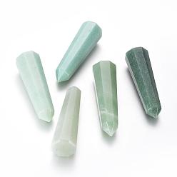 Зеленый Авантюрин Натуральный зеленый авантюрин, лечебные камни, палочка для медитативной терапии, уравновешивающая энергию рейки, нет отверстий / незавершенного, пуля, 59~61x16~17 мм