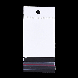 Blanc Sacs de cellophane de film de perle, matériel opp, scellage auto-adhésif, avec trou de suspension, rectangle, blanc, 10~10.2x5 cm, épaisseur unilatérale: 0.045 mm, mesure intérieure: 5.7x5 cm