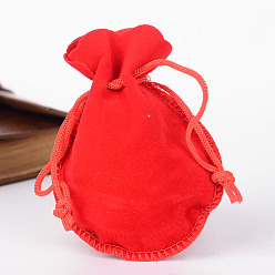 Red Gourd Velvet Bags, Red, 12x9cm
