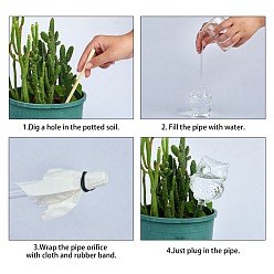Clear 4Pcs Automatic Plant Water Globes, Owl Plant Waterer Stakes, Plant Waterer Bulbs, Water Drippers Irrigation Devices for Indoor and Outdoor Plants, Clear, 255x73mm