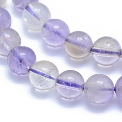 Ametrine Natural Ametrine Beads Strands, Round, 6~6.5mm, Hole: 0.8mm, about 66pcs/strand, 15.35 inch(39cm)