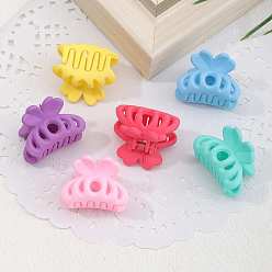 Flower Plastic Claw Hair Clip, Macaron Color Hair Accessories for Girls or Women, Flower Pattern, 17x28mm, 6pcs/set