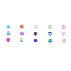 Mixed Color Spray Painted Crackle Glass Beads, Round, Mixed Color, 4mm, Hole: 1.1~1.3mm, 1500pcs/set