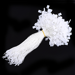 Blanc Cordon en polyester avec étiquette d'étanchéité, attaches en plastique pour étiquettes volantes, blanc, 185~195x1 mm, sur 850 PCs / sac