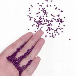Orchid 11/0 Grade A Round Glass Seed Beads, Baking Paint, Orchid, 2.3x1.5mm, Hole: 1mm, about 48500pcs/pound