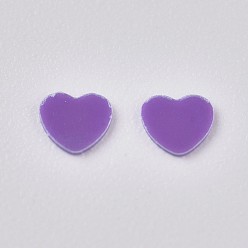 Medium Purple Ornament Accessories Plastic Paillette/Sequins Beads, No Hole/Undrilled Beads, Heart, Medium Purple, 2.7x3x0.3mm, about 173075pcs/pound