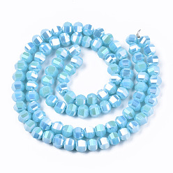 Mixed Color Electroplate Glass Beads Strands, AB Color Plated, Faceted, Round, Mixed Color, 6x4.5mm, Hole: 1.2mm, about 98~99pcs/strand, 17.32~17.71 inch(44~45cm)