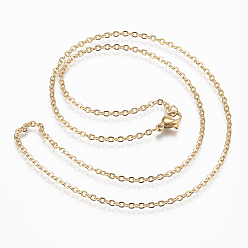 Золотой 304 из нержавеющей стали кабель цепи ожерелья, с карабин-лобстерами , золотые, 17.7 дюйм (45 см), 10 прядь / мешок