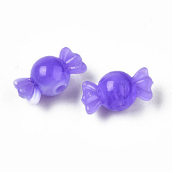 Medium Purple Acrylic Beads, Imitation Gemstone, Candy, Medium Purple, 9.5x18x10mm, Hole: 2.5mm, about 830pcs/500g