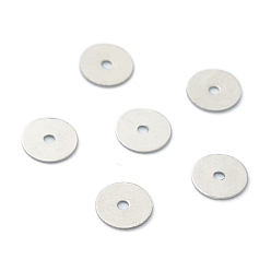 Stainless Steel Color 304 Stainless Steel Spacer Beads, Disc, Stainless Steel Color, 6x0.3mm, Hole: 1mm