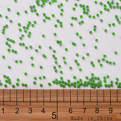 Lime Green 11/0 Grade A Round Glass Seed Beads, Baking Paint, Lime Green, 2.3x1.5mm, Hole: 1mm, about 48500pcs/pound