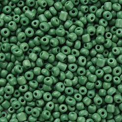 Бледно-Зеленый Бисер из стекла , непрозрачные семян цветов, маленькие бусины для изготовления ювелирных изделий, круглые, бледно-зеленый, 4 мм, отверстие: 1.5 мм, Около 4500 шт / фунт