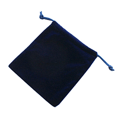 Medium Blue Velvet Cellphone Bags, Rectangle, Medium Blue, 9x7cm