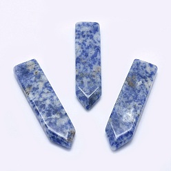 Jaspe Avec Point Bleu Cabochons de jaspe tache bleue naturelle, épée, 51.5~54x12.5~14x5~6mm