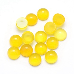 Natural Agate Natural Yellow Agate Cabochons, Half Round, 4x2~4mm