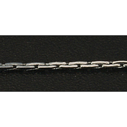 Platinum Brass Necklaces, Platinum, Size: about 1mm wide, 17.7 inch long