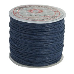 Prussian Blue Waxed Cotton Cord, Prussian Blue, 1mm, about 27.34 yards(25m)/roll