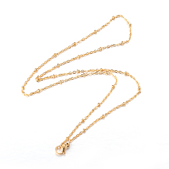 Golden 304 Stainless Steel Cable Chain Necklaces, with Lobster Claw Clasps, Golden, 17.91 inch(45.5cm), 1.5mm
