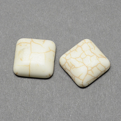 WhiteSmoke Craft Findings Synthetic Turquoise Gemstone Flat Back Cabochons, Square, WhiteSmoke, 8x8x4mm
