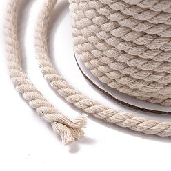 Jaune Clair Coton torsion ronde enfile cordes, cordon en macramé, jaune clair, 4 mm, environ 20 mètres / rouleau