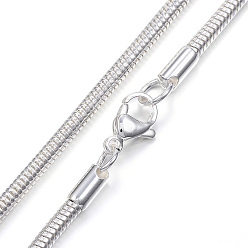 Silver 304 Stainless Steel Snake Chain Necklaces, with Lobster Claw Clasps, Silver Color Plated, 19.6 inch(50cm)
