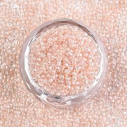 Розовый 12/0 стакан бисер, прозрачный внутри цвета блеск, круглое отверстие, круглые, туманная роза, 12/0, 2~2.5x1.5~2 мм, отверстия: 0.8 мм, около 30000 шт / мешок