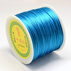 Dodger Blue Nylon Thread, Rattail Satin Cord, Dodger Blue, 1.5mm, about 49.21 yards(45m)/roll