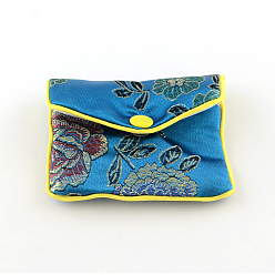 Mixed Color Rectangle Cloth Zip Pouches, Bag, Purse, Mixed Color, 7x8cm