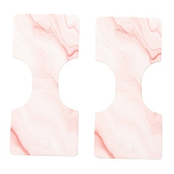 Лосось Бумажные резинки для волос дисплей карты, прямоугольник с мраморным рисунком, salmon, 8.8x4x0.04 см, 100 шт / пакет