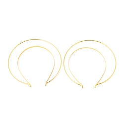 Doré  Accessoires de bande de cheveux en fer, double anneau, pour lolita, accessoires de couronne, or, 180x175x4.5mm, diamètre intérieur: 150x118 mm