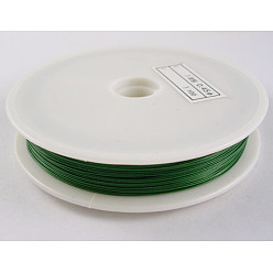 Green Tiger Tail Wire, Nylon-coated Stainless Steel Wire, Green, 0.38mm, about 164.04 Feet(50m)/roll