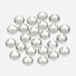 Crystal Flat Back Glass Rhinestone Cabochons, Back Plated, Half Round, Crystal, SS3, 1.4mm, about 1440pcs/bag