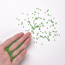 Lime Green 11/0 Grade A Round Glass Seed Beads, Baking Paint, Lime Green, 2.3x1.5mm, Hole: 1mm, about 48500pcs/pound