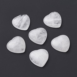 Quartz Crystal Natural Quartz Crystal Cabochons, Rock Crystal Cabochons, Heart, 29~30x29~30x6~8mm