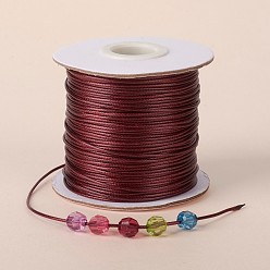 Dark Red Korean Waxed Polyester Cord, Dark Red, 1mm, about 85yards/roll