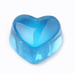 Couleur Mélangete Cabochons de résine transparente, cœur, couleur mixte, 14x16x10mm