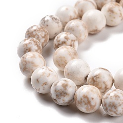 Magnesite Natural Magnesite Beads Strands, Round, 8mm, Hole: 1mm, about 48pcs/strand, 15.7 inch(39.8cm)