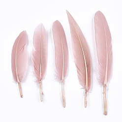 Dark Salmon Goose Feather Costume Accessories, Dyed, Dark Salmon, 105~157x16~22mm, about 500pcs/bag