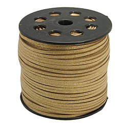 Tan Glitter Powder Faux Suede Cord, Faux Suede Lace, Tan, 3mm, 100yards/roll(300 feet/roll)