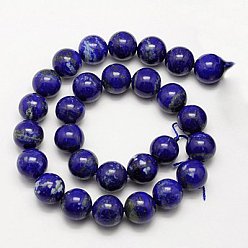 Lapis Lazuli Natural Lapis Lazuli Beads Strands, Grade A, Round, 14mm, Hole: 1mm, about 28pcs/strand, 16 inch