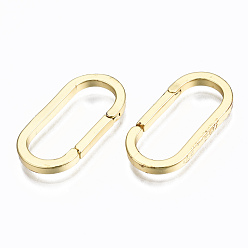 Real 16K Gold Plated Brass Twister Clasps, Cadmium Free & Nickel Free & Lead Free, Oval, Real 16K Gold Plated, 24x12x2mm, Inner Diameter: 20x8mm