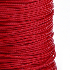 Brique Rouge Cordes en polyester ciré coréen tressé, firebrick, 1.5mm, environ 174.97 yards (160m)/rouleau