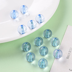 Cornflower Blue Transparent Acrylic Beads, Round, Cornflower Blue, 12x11mm, Hole: 2.5mm, about 566pcs/500g