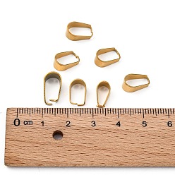 Doré  Placage ionique (ip) 304 clips en acier inoxydable sur les bélières, or, 10x5x0.5mm