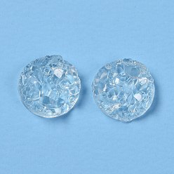 Clear Transparent Druzy Resin Cabochons, Flat Round, Clear, 8x3mm